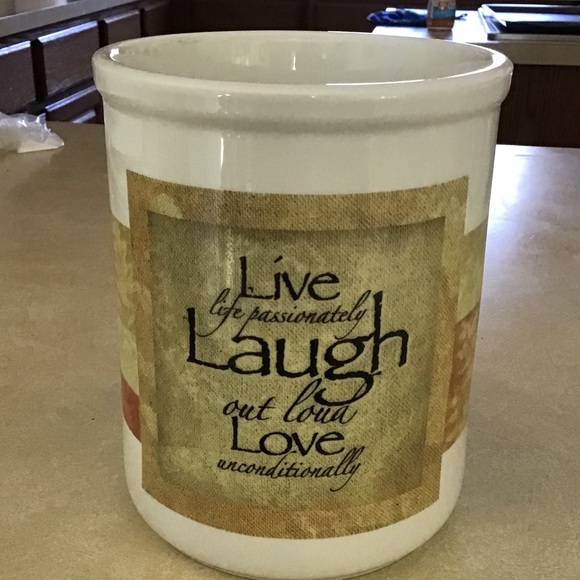 Cypress Home Other - Inspirational White Ceramic Utensil Holder